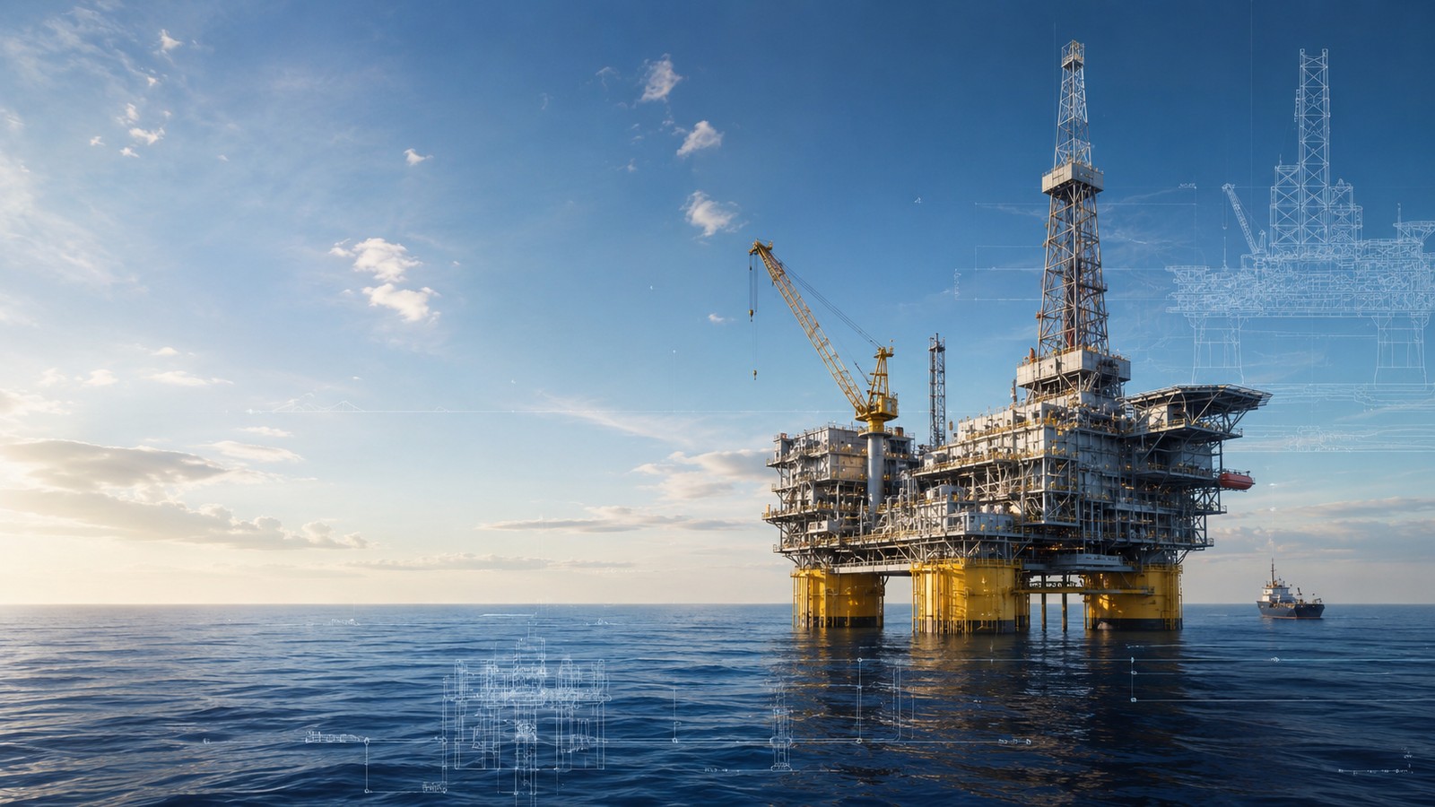 Offshore production platform, wide view